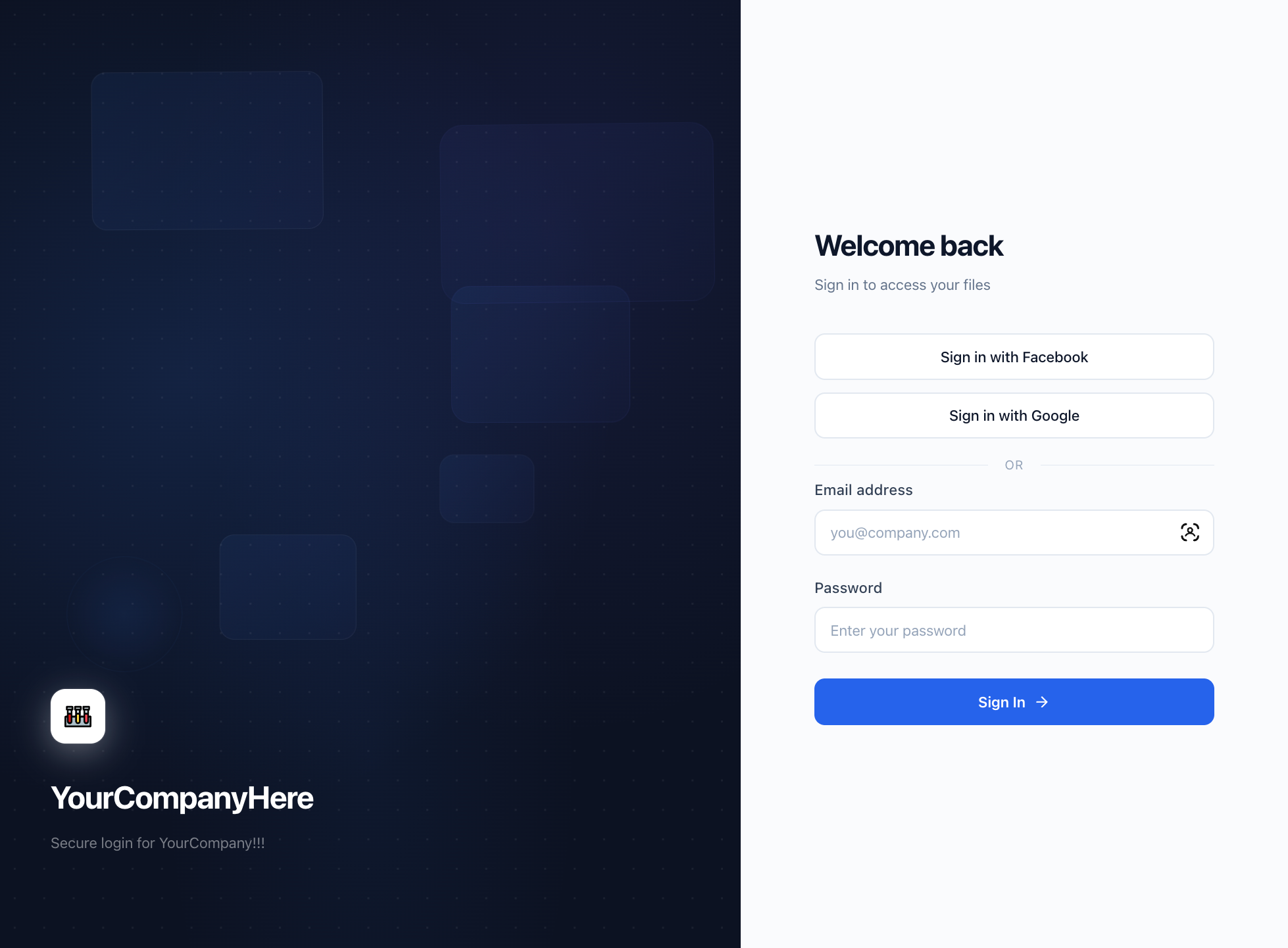 BucketDrive login page